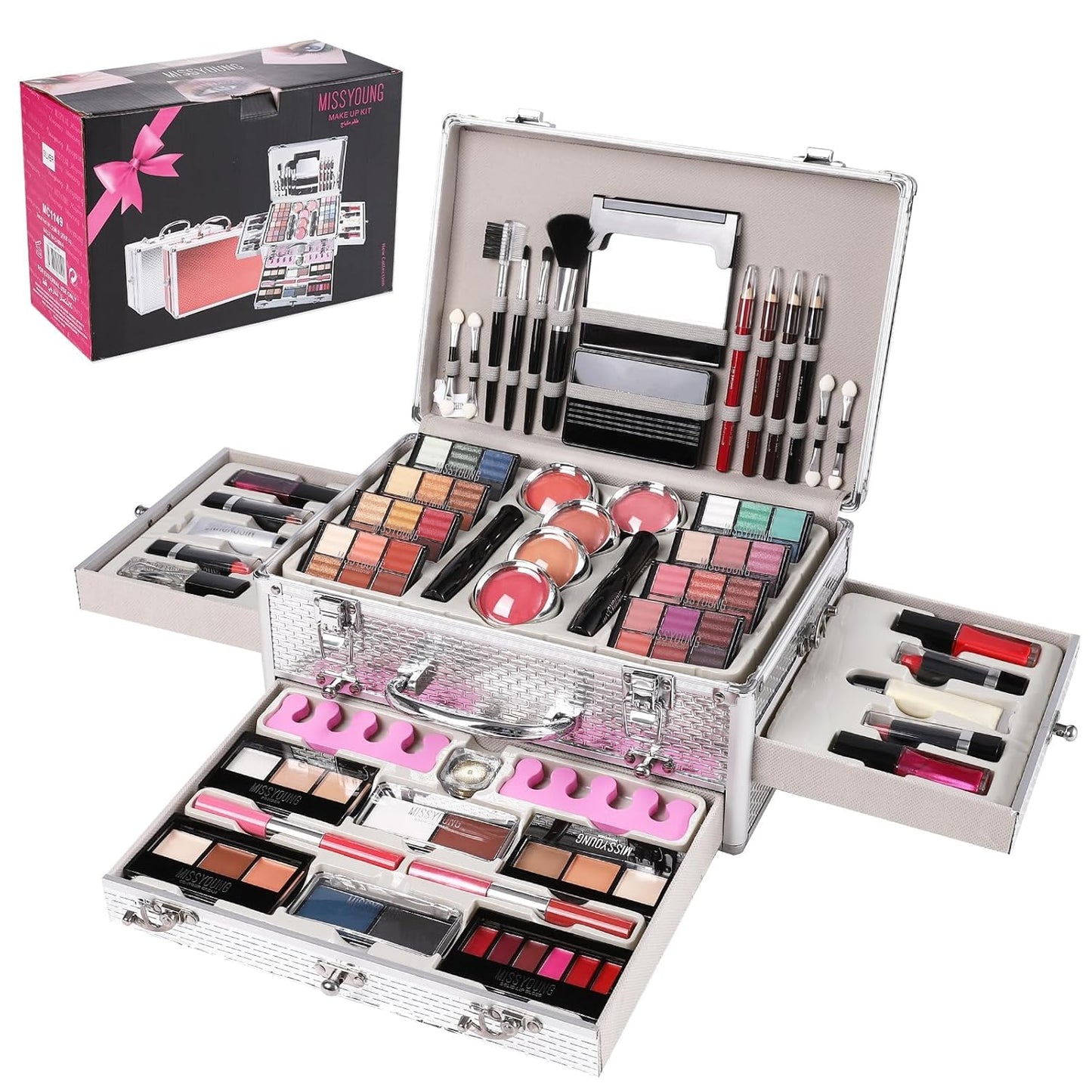 PINGOH 106 Pcs All-in-One Makeup Kit for Teens & Women