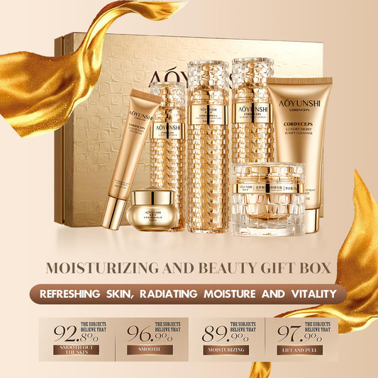 PINGOH Luxurious Hydrating Skincare Gift Set with Cordyceps Extract