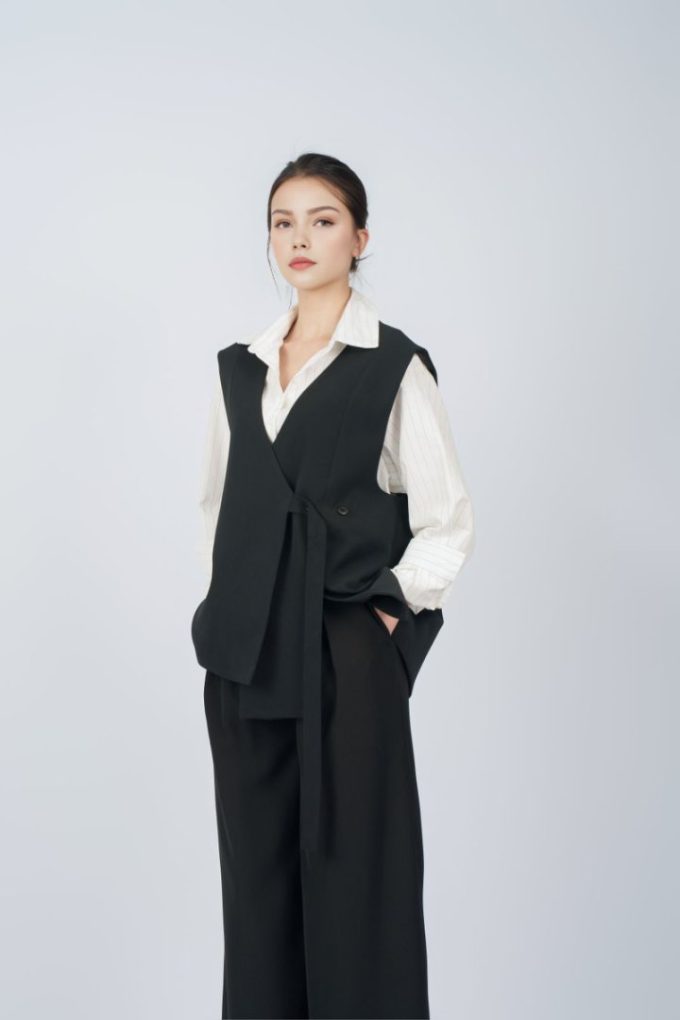PINGOH Design Struttura Sartoriale Edge Vest- gilet sartoriale nero