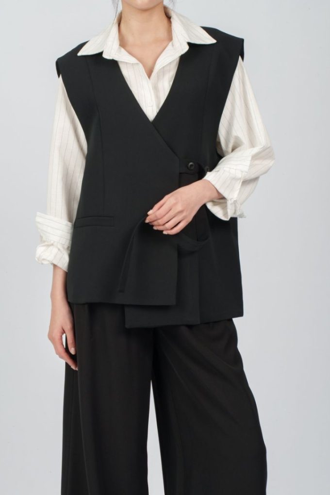 PINGOH Design Struttura Sartoriale Edge Vest- gilet sartoriale nero