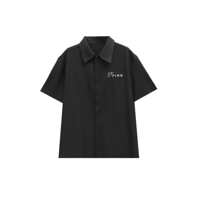 PINGOH Tuta unisex nera casual, t-shirt corta e pantaloni, stile trendy