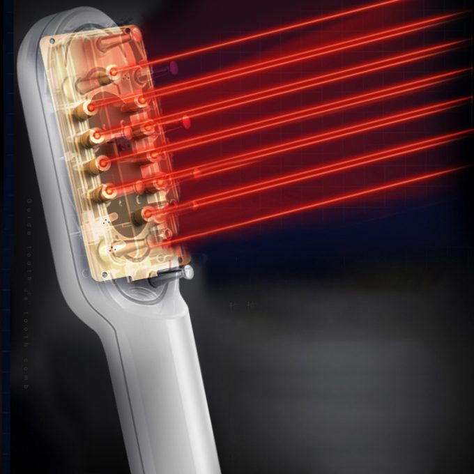 PINGOH Spazzola Minoxidil con Luce Rossa - Applicatore per Lozione e Massaggio Capelli